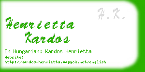 henrietta kardos business card